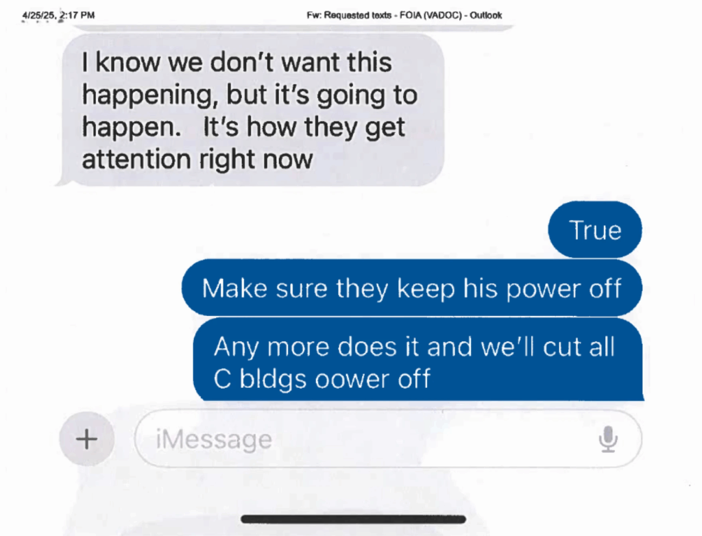 Red Onion warden text message