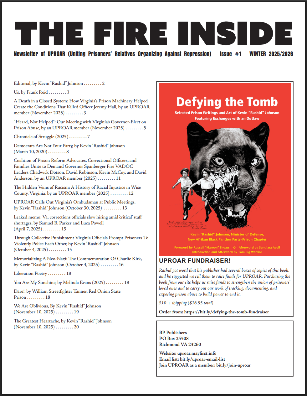 The Fire Inside — UPROAR Newsletter Issue #1 (preview)