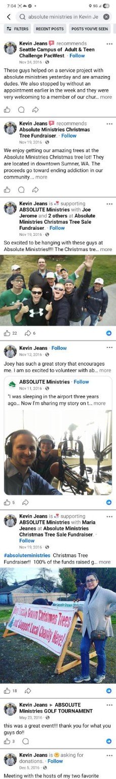 Jeanes Absolute Ministries fundraiser posts