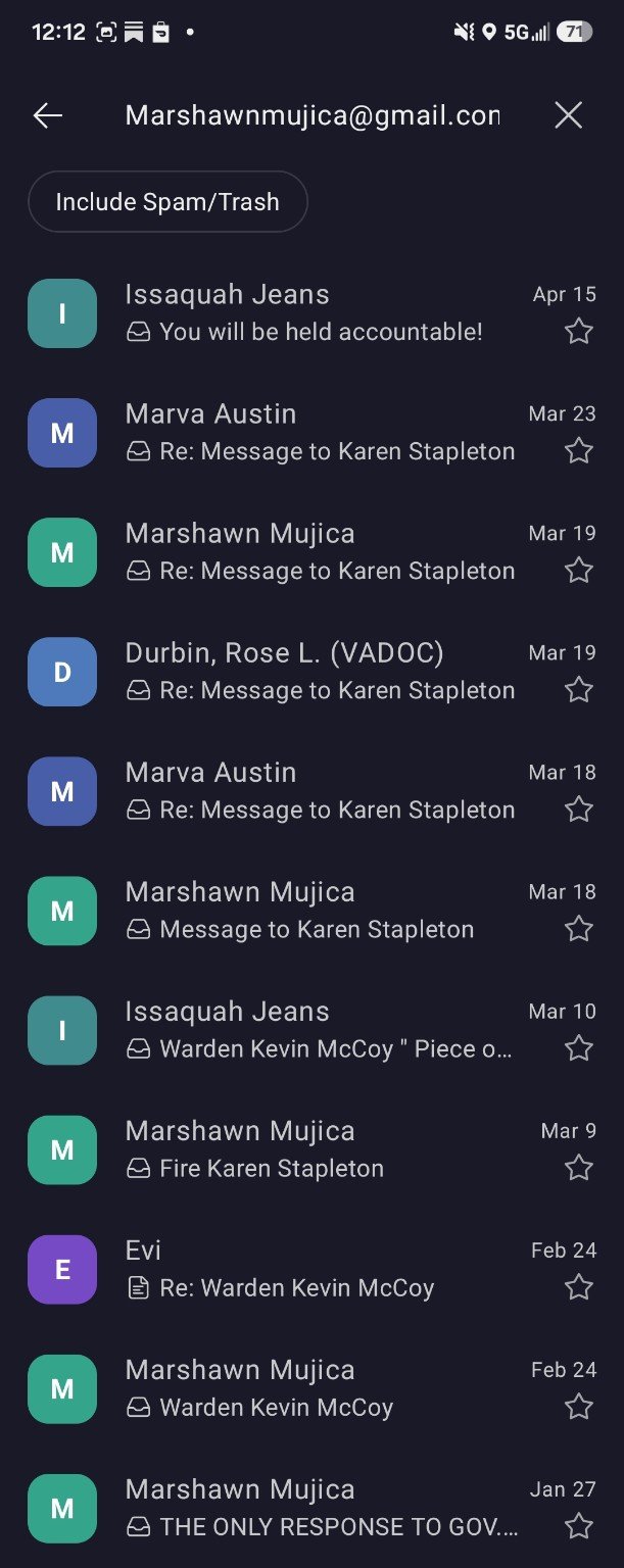 Search results for Marshawn Gmail show Issaquah and Marshawn thread cluster