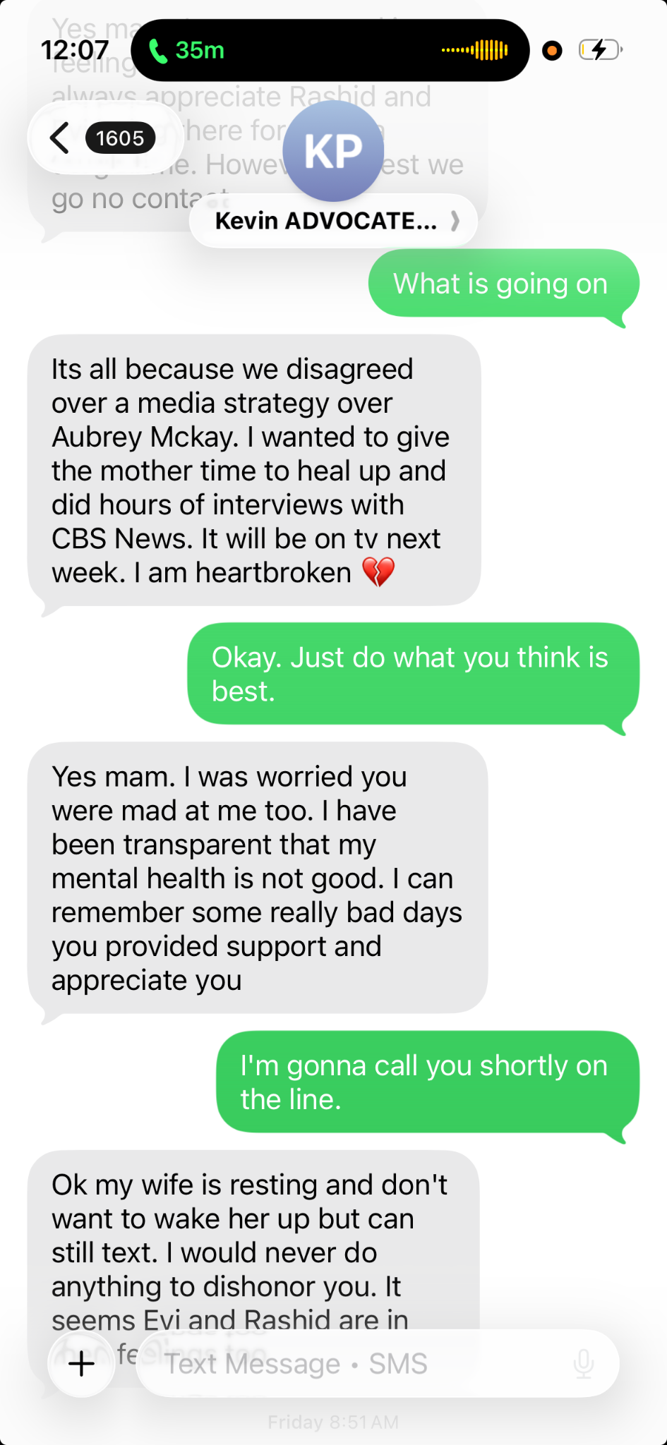 Jeanes says conflict is Aubrey media strategy and says he would never dishonor Melinda