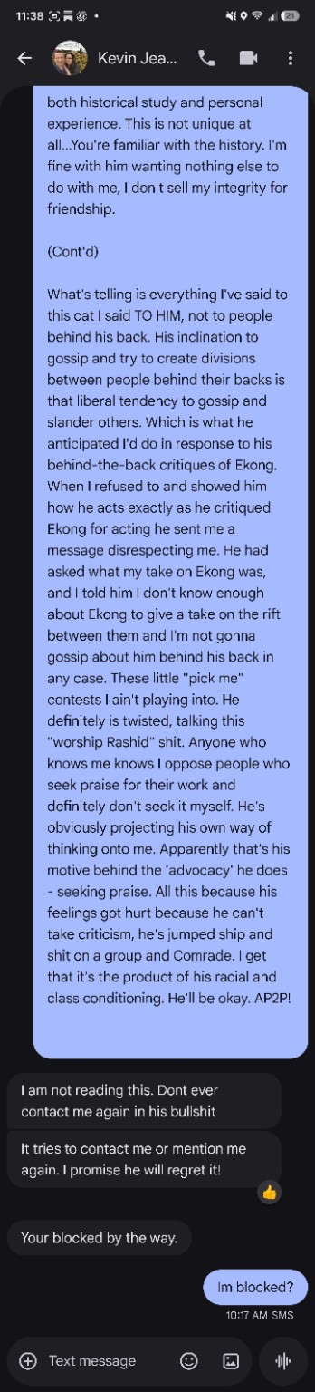 Jeanes threat that Rashid will regret mentioning him