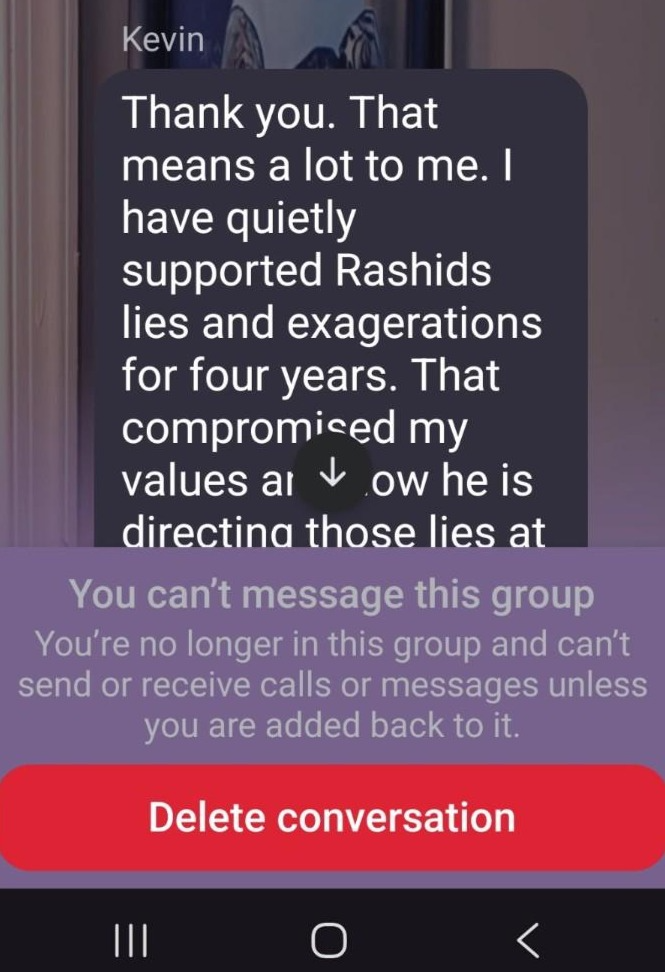 Jeanes says he quietly supported Rashid's lies